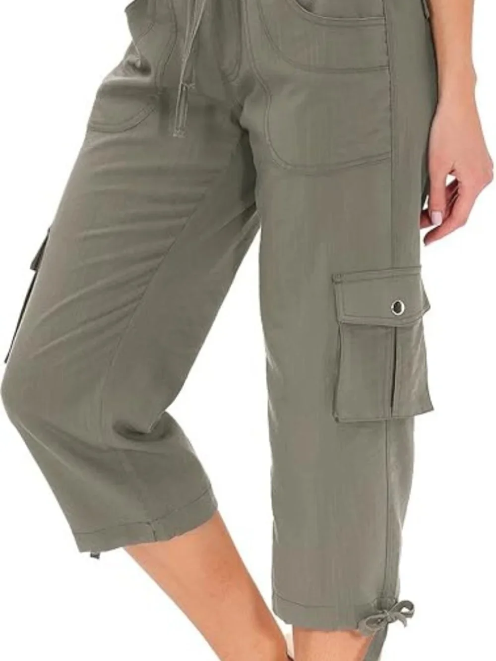 Women's Cargo Hiking Capri Pants Lightweight Quick Dry Running Athletic Casual - Picture 4 of 14